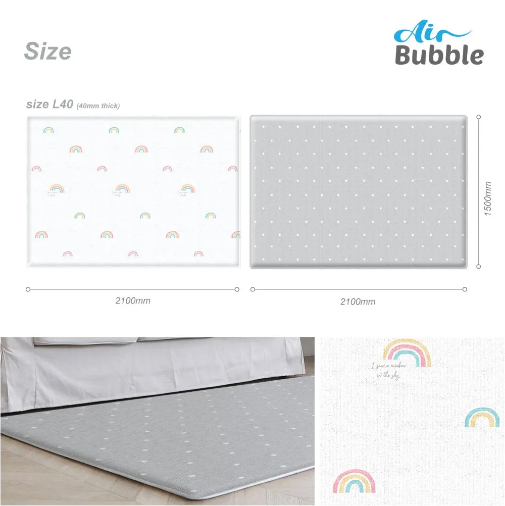 [1 Yr Local Warranty] Parklon Air Bubble Playmat Rainbow Dream L40 (Size: 2100 x 1500 x 40mm)