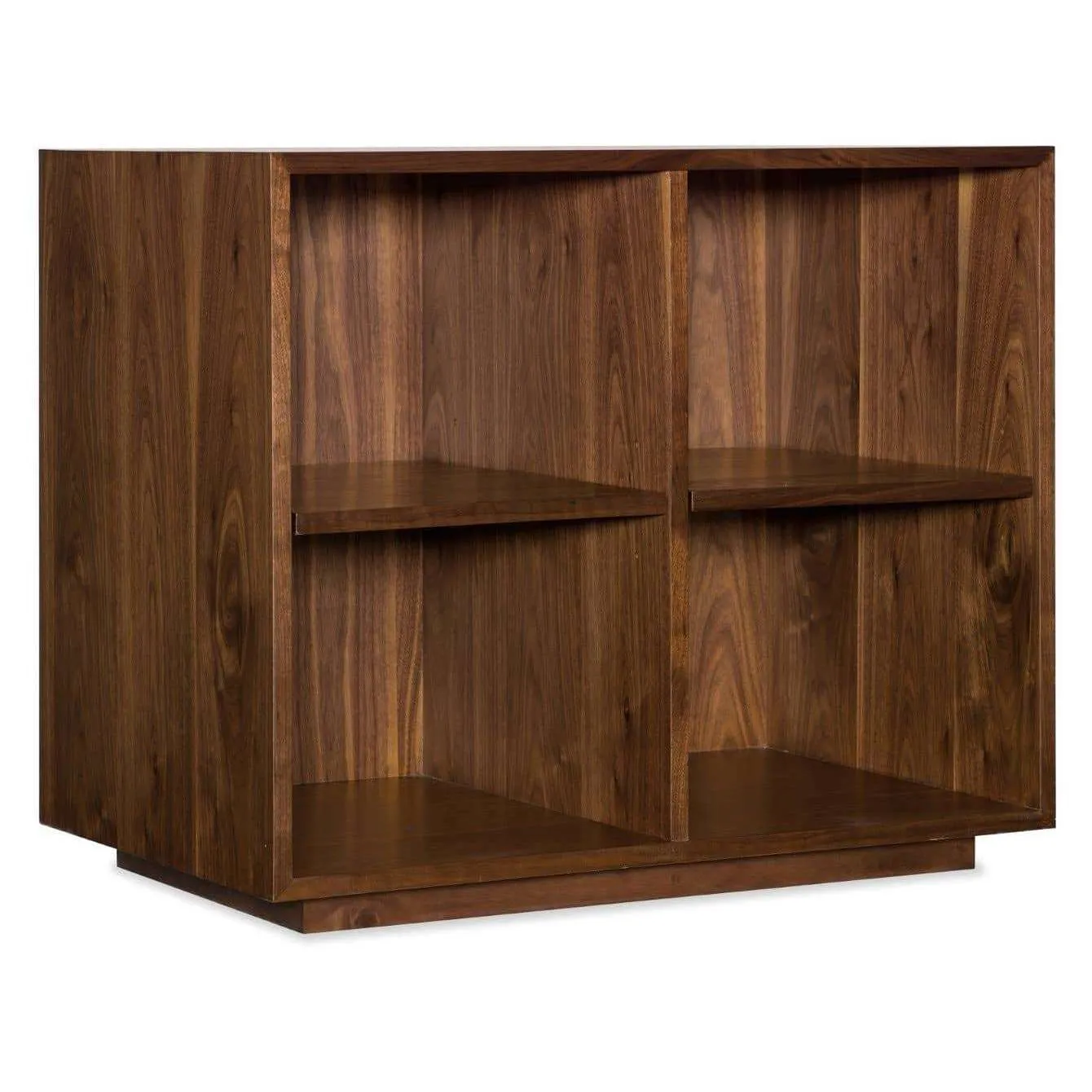 1650-10 Stylish Transitional Elon Bunching Short Bookcase in Durable Rubberwood & Walnut Finish