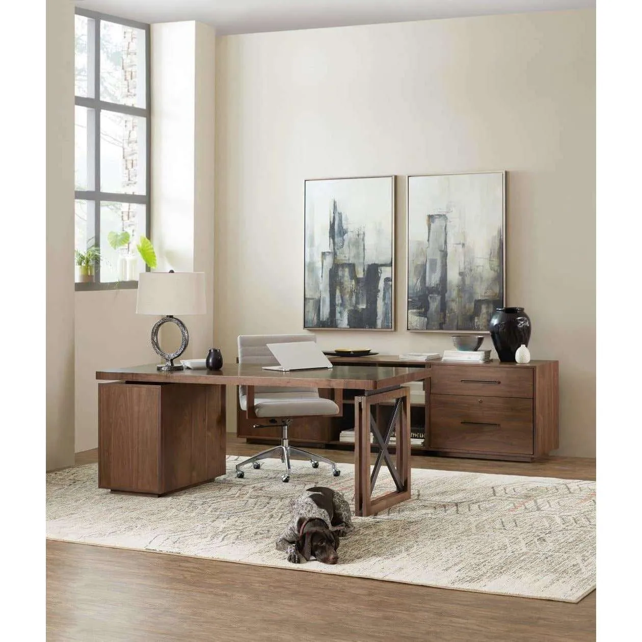 1650-10 Stylish Transitional Elon Bunching Short Bookcase in Durable Rubberwood & Walnut Finish