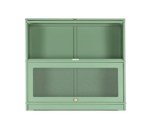 ArtissIn Buffet Sideboard Cupboard Cabinet Storage Mesh Doors Metal Green ELIA