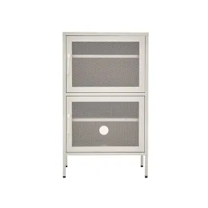 ArtissIn Double Mesh Door Storage Cabinet Organizer Bedroom White