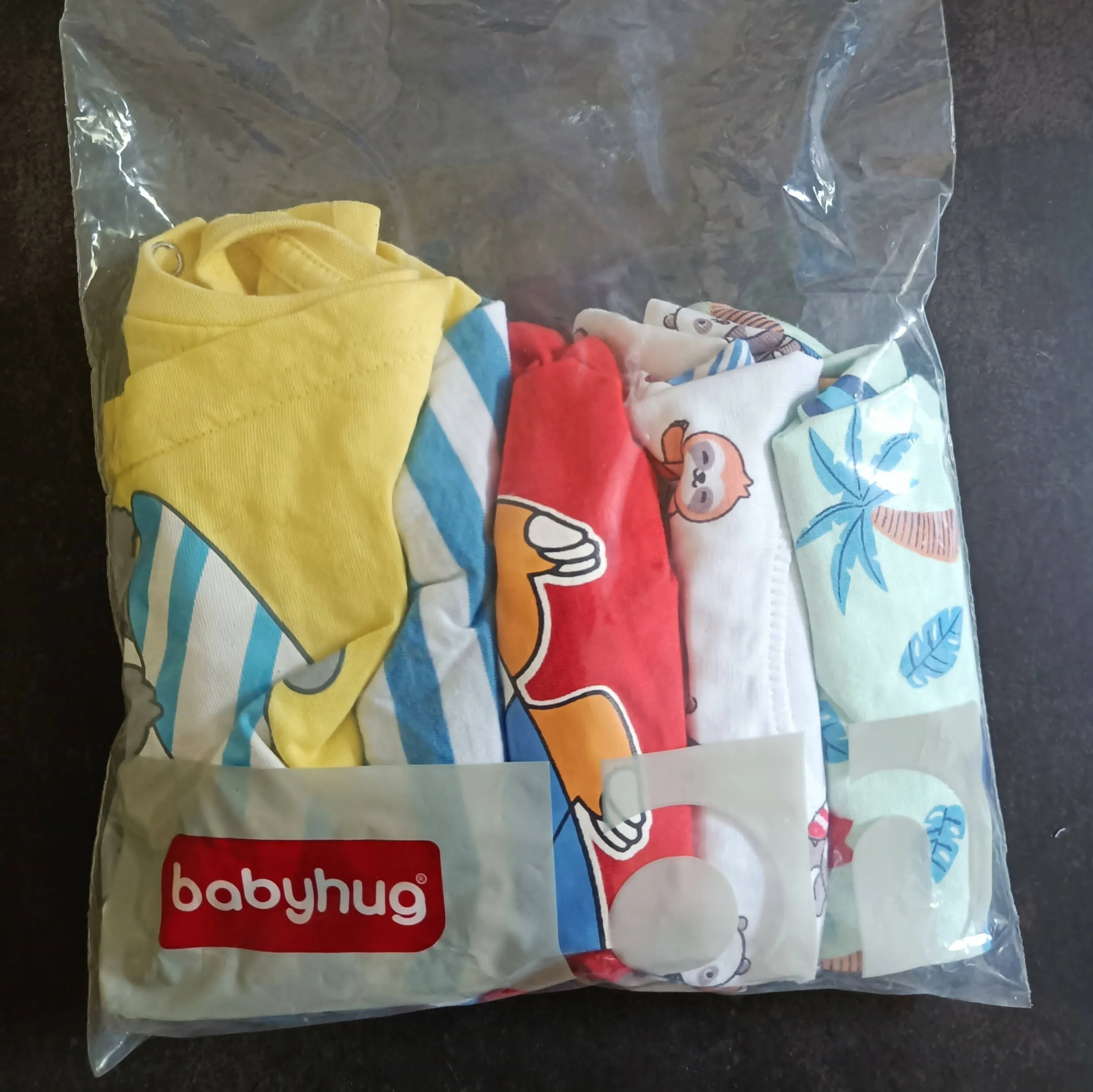 BABYHUG cotton half sleeves T-shirts - pack of 5