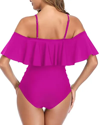 Bathing Suits With Removable Push Up Padded Cup For Women-Hot Pink