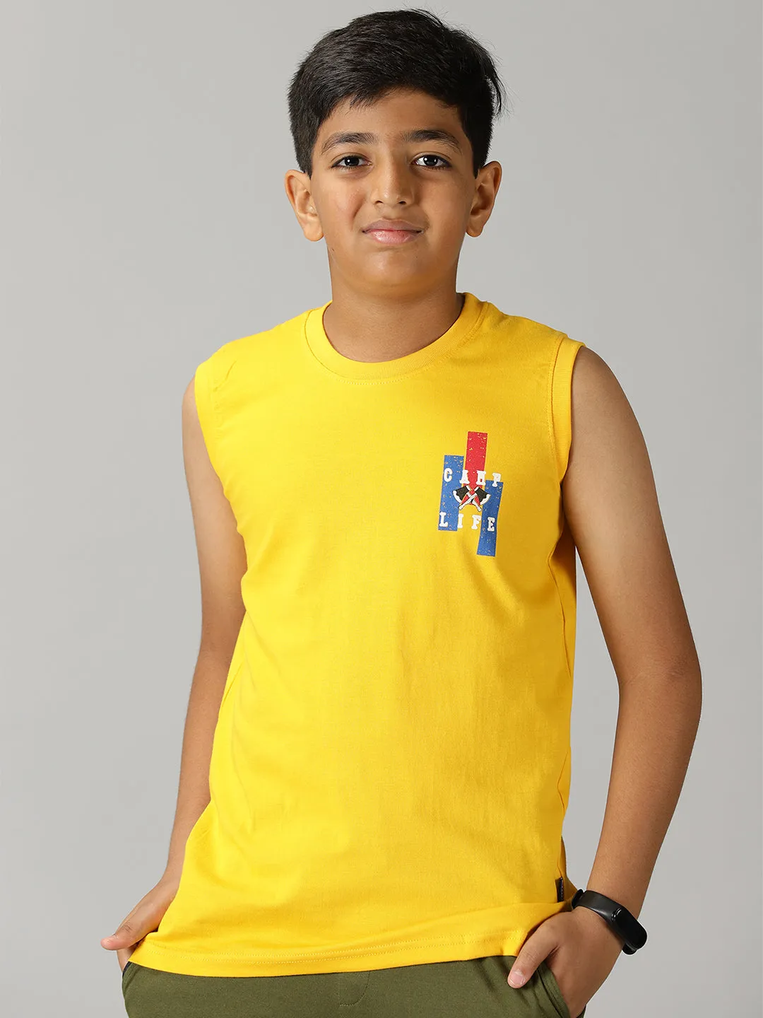 Boys Printed Sleeveless Tee