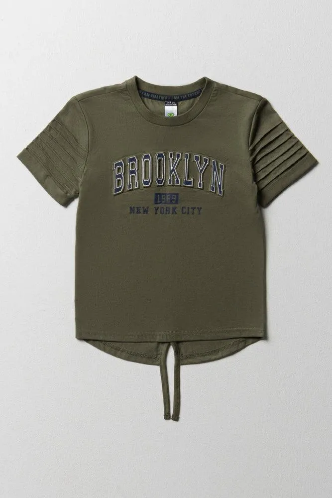 Brooklyn Tuxedo Short Sleeve T-Shirt Olive Green