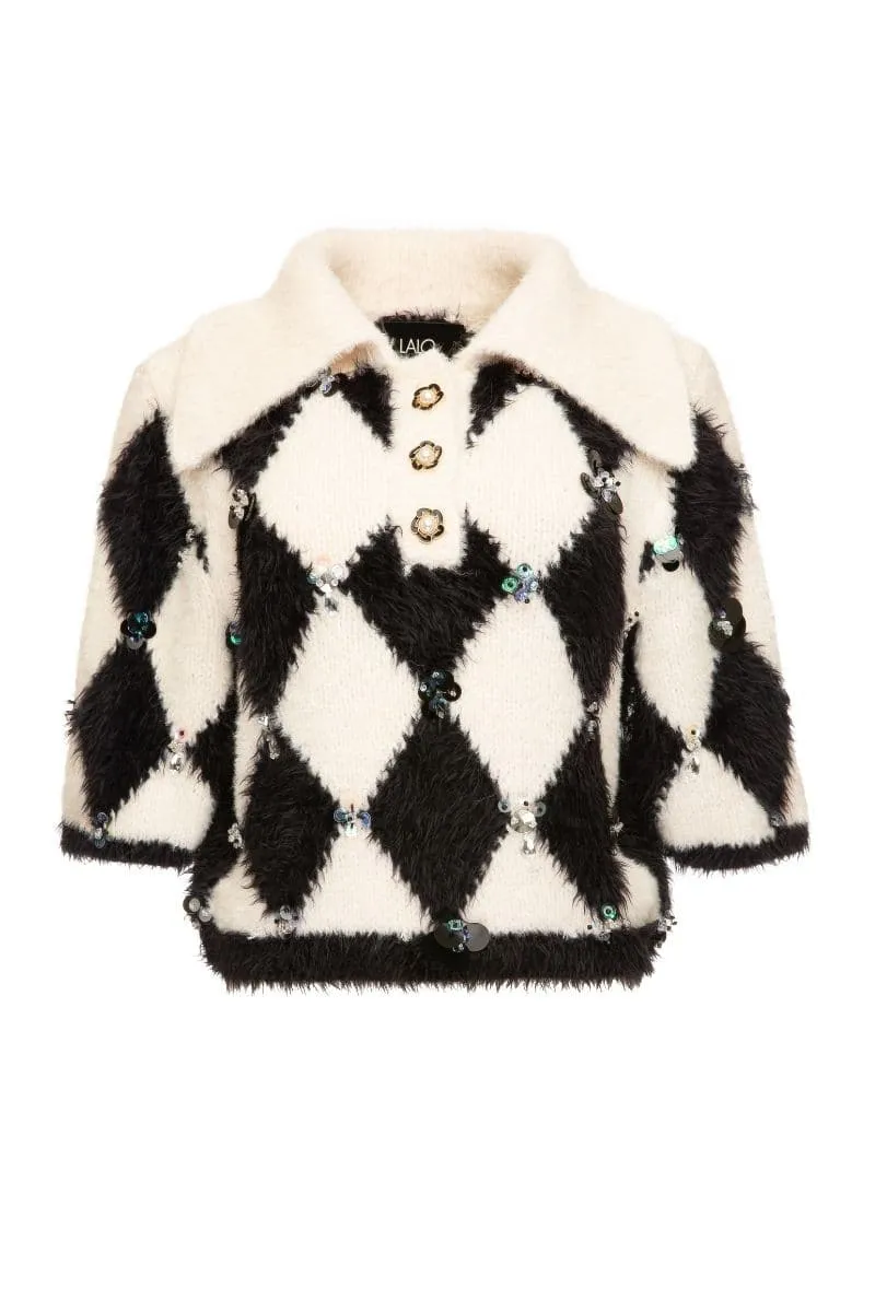 CHECKERS COLLARED SWEATER