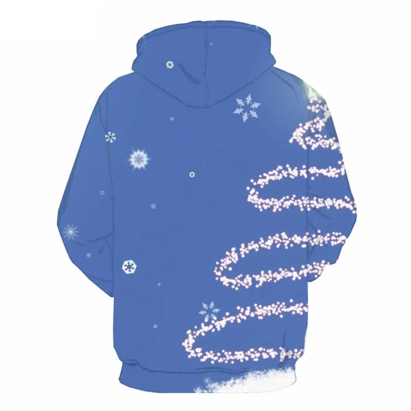 Christmas Sweatshirts men Snowflake Hoodie Print New Year Sweatshirt Printed Blue 3d Printed