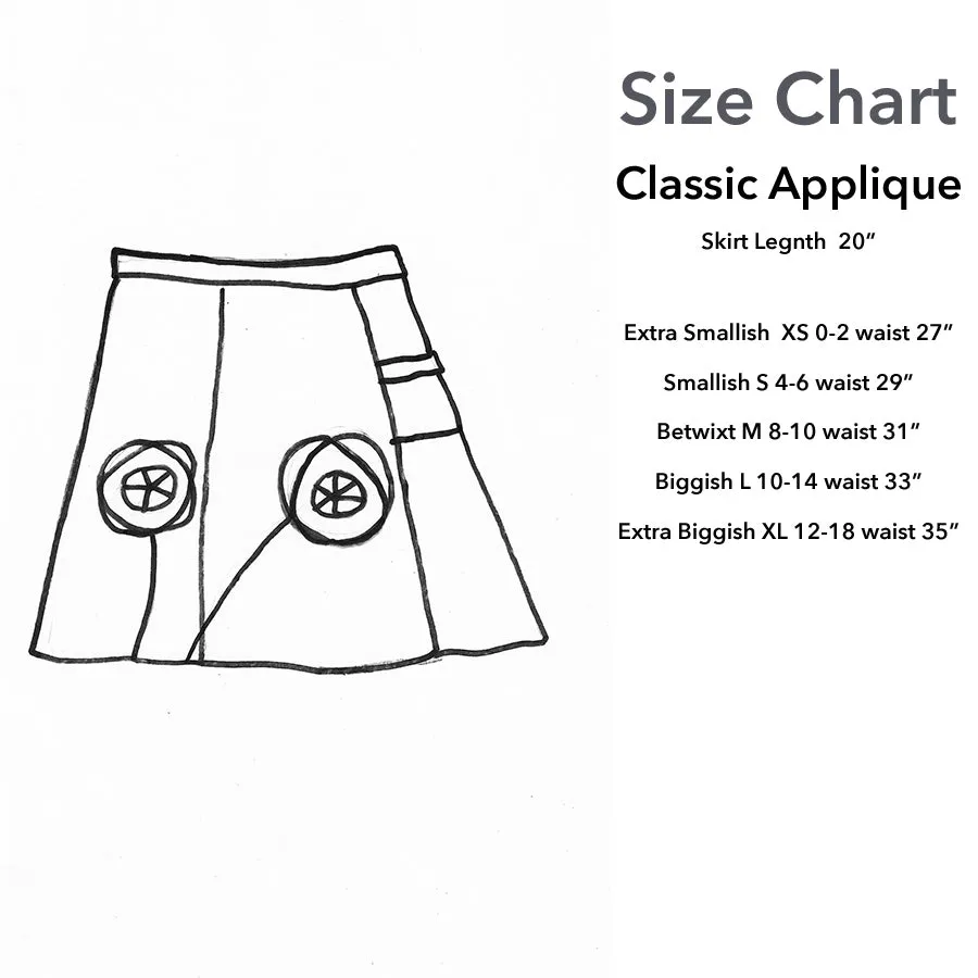 Classic Appliqué Skirt-Poppy