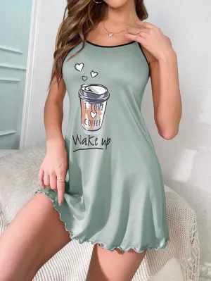 Coffee Love Short Nighty for Women