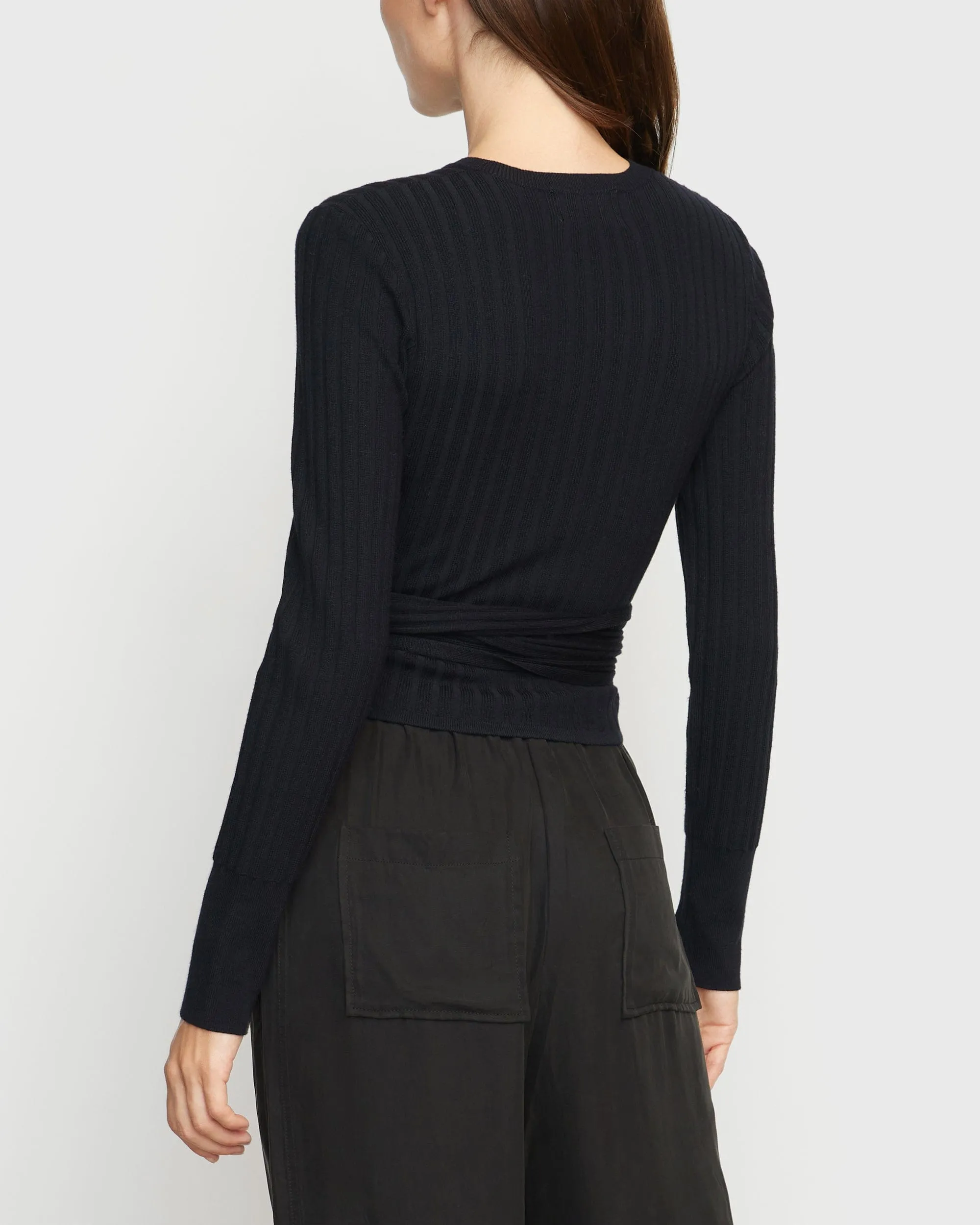 Deniza Tie-Front Ribbed Sweater