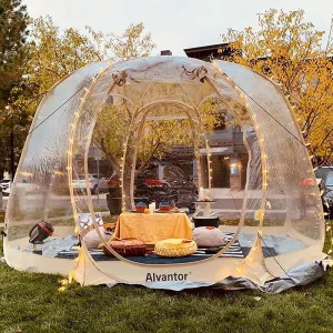 Deodesic Dome Screen House Igloo Tent Pop Up Bubble Tent I 12’ x 12’ Large I Beigee