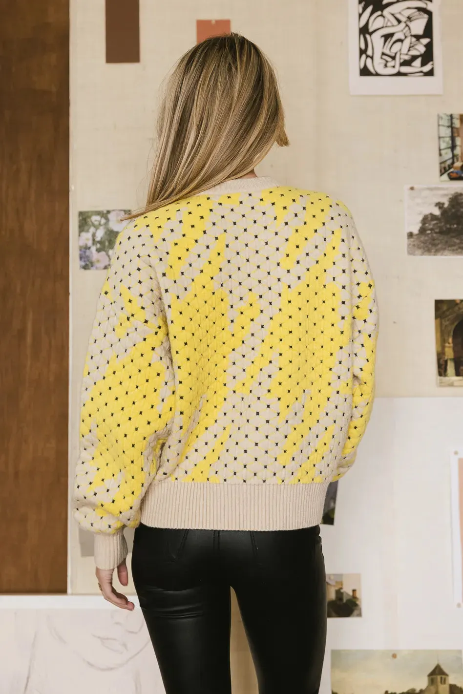 Felicity Abstract Sweater in Yellow - FINAL SALE