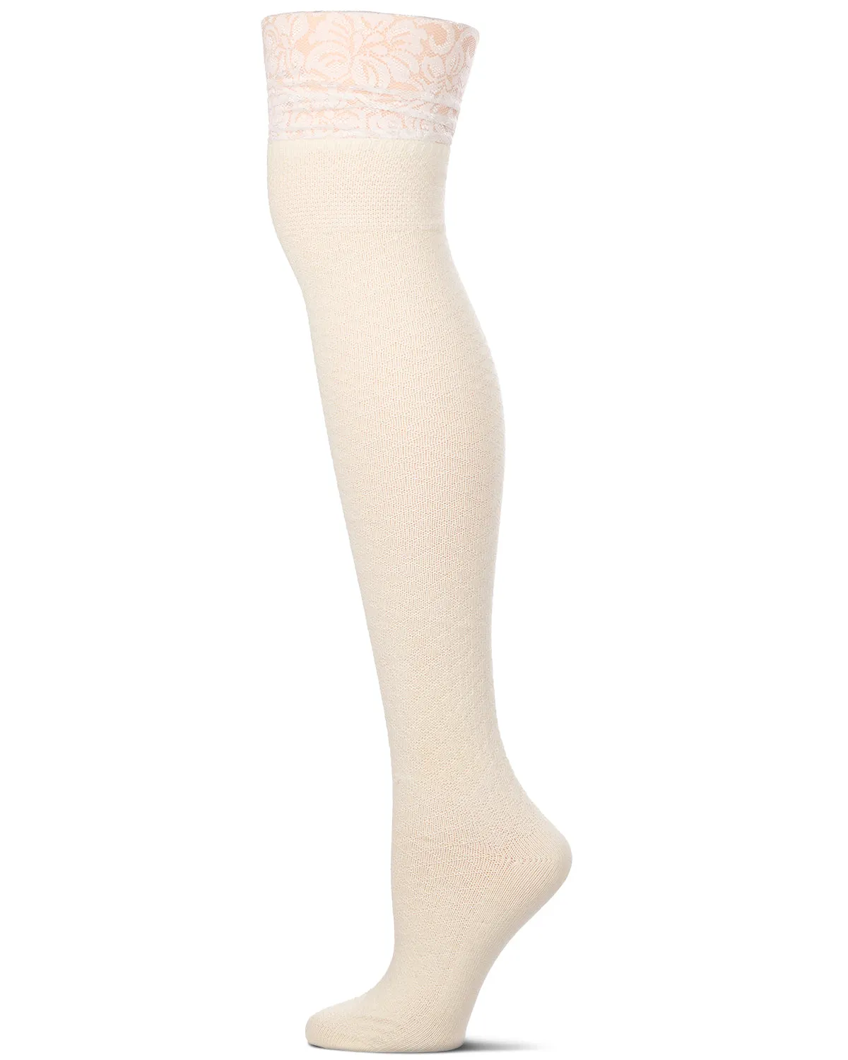 Femme Lace Cotton Blend Over The Knee Sock