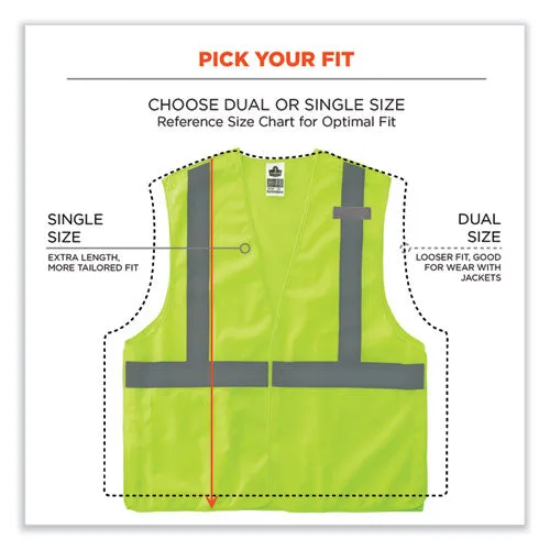 Glowear 8215ba-s Single Size Class 2 Economy Breakaway Mesh Vest, Polyester, X-small, Lime, Ships In 1-3 Business Days