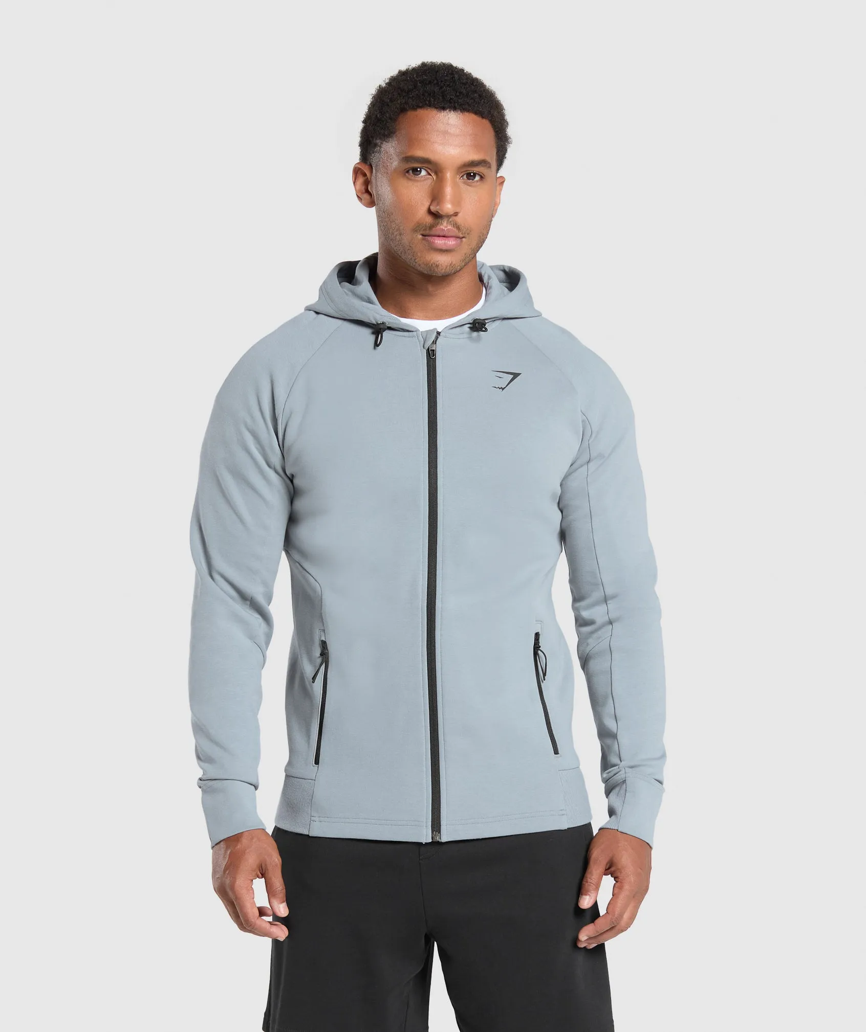 Gymshark Tech Knit Zip Up Hoodie - Denim Grey