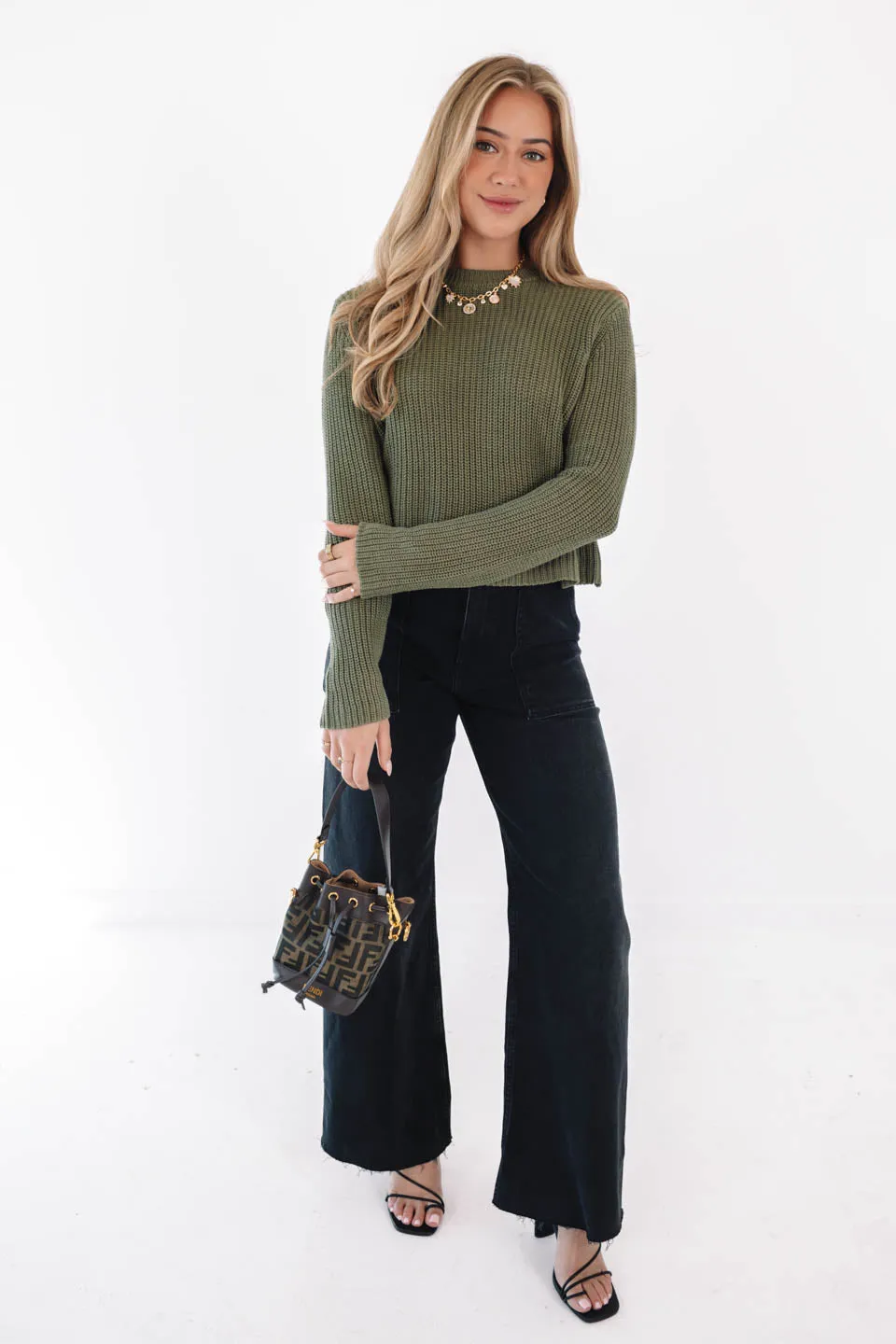 Hello Fall Sweater - Olive Green