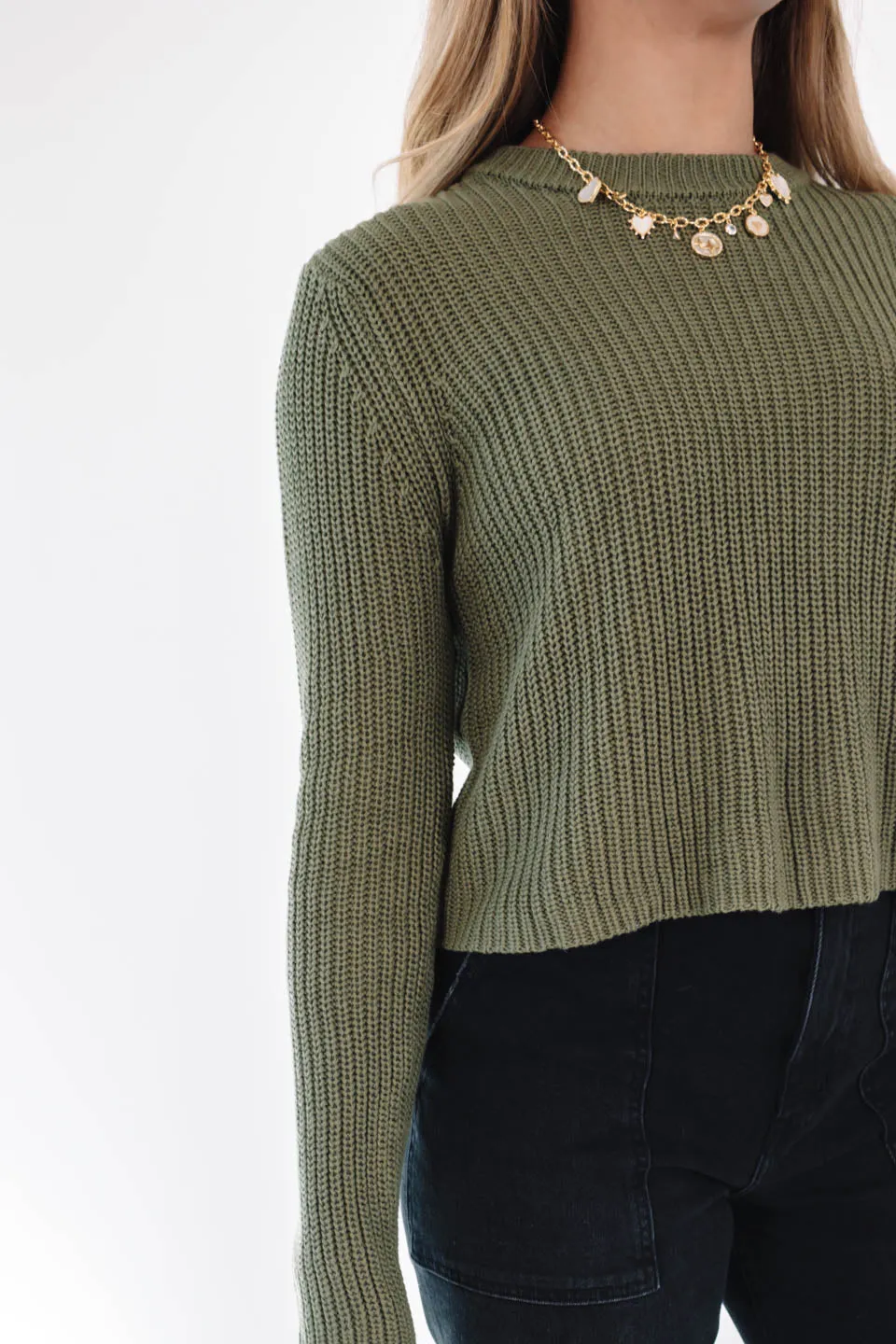 Hello Fall Sweater - Olive Green