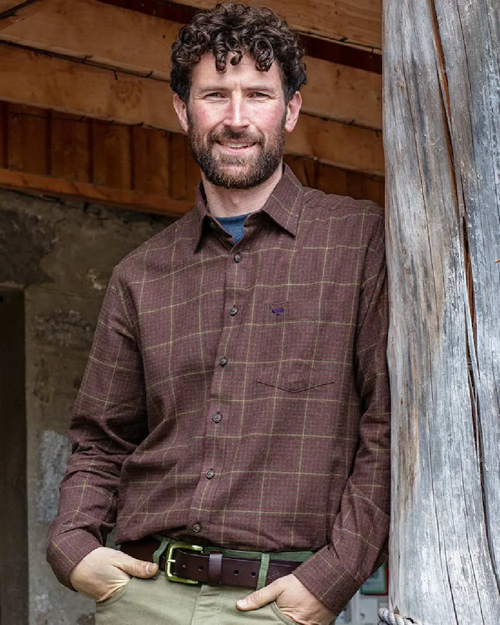 Hoggs of Fife Harris Cotton Twill Check Shirt