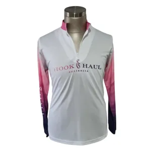 Hook And Haul | Premium Ladies Range Pink Salt Lake | Zip Front Polo