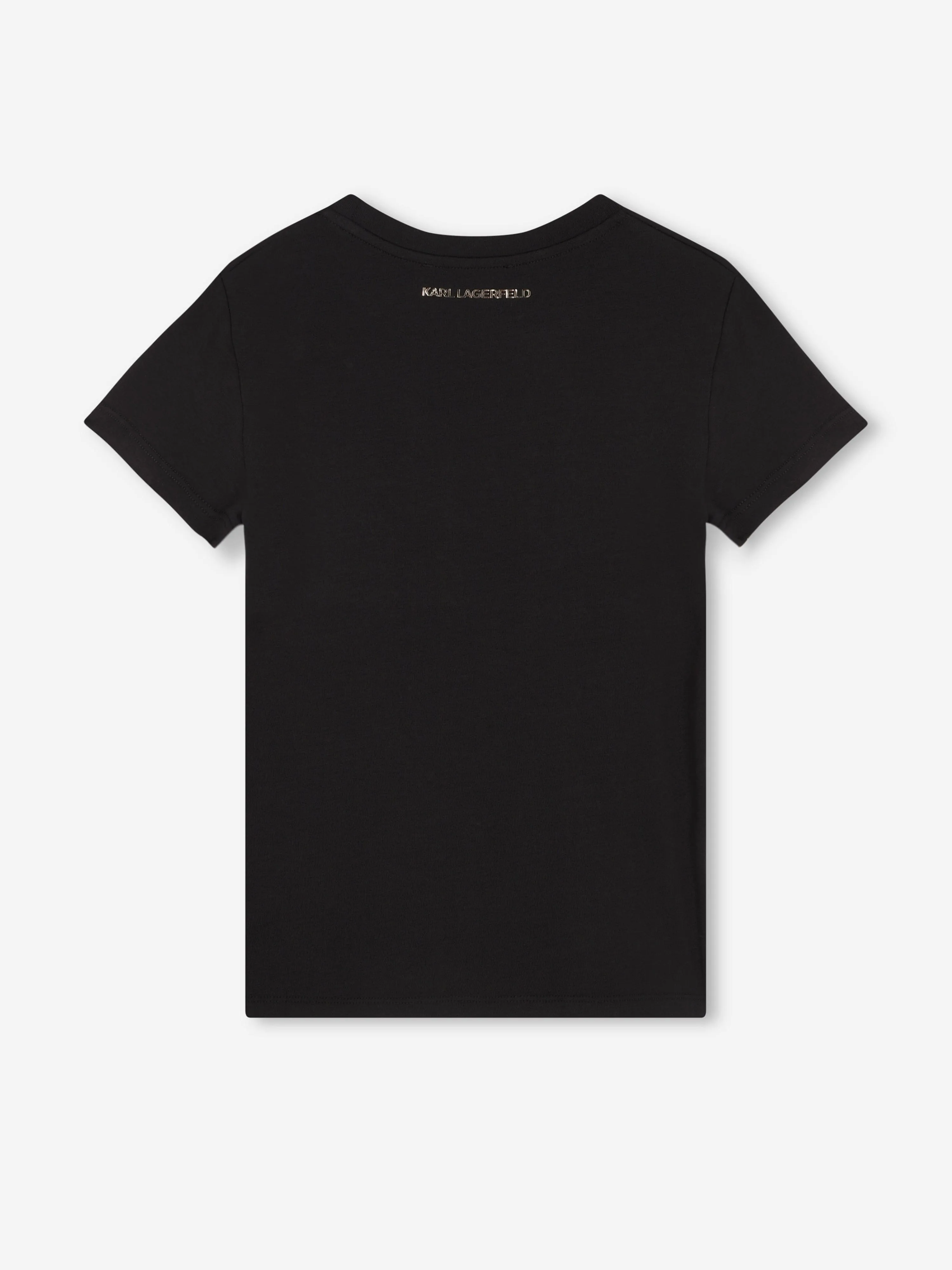 Karl Lagerfeld Girls Reversible Sequin Logo T-Shirt in Black