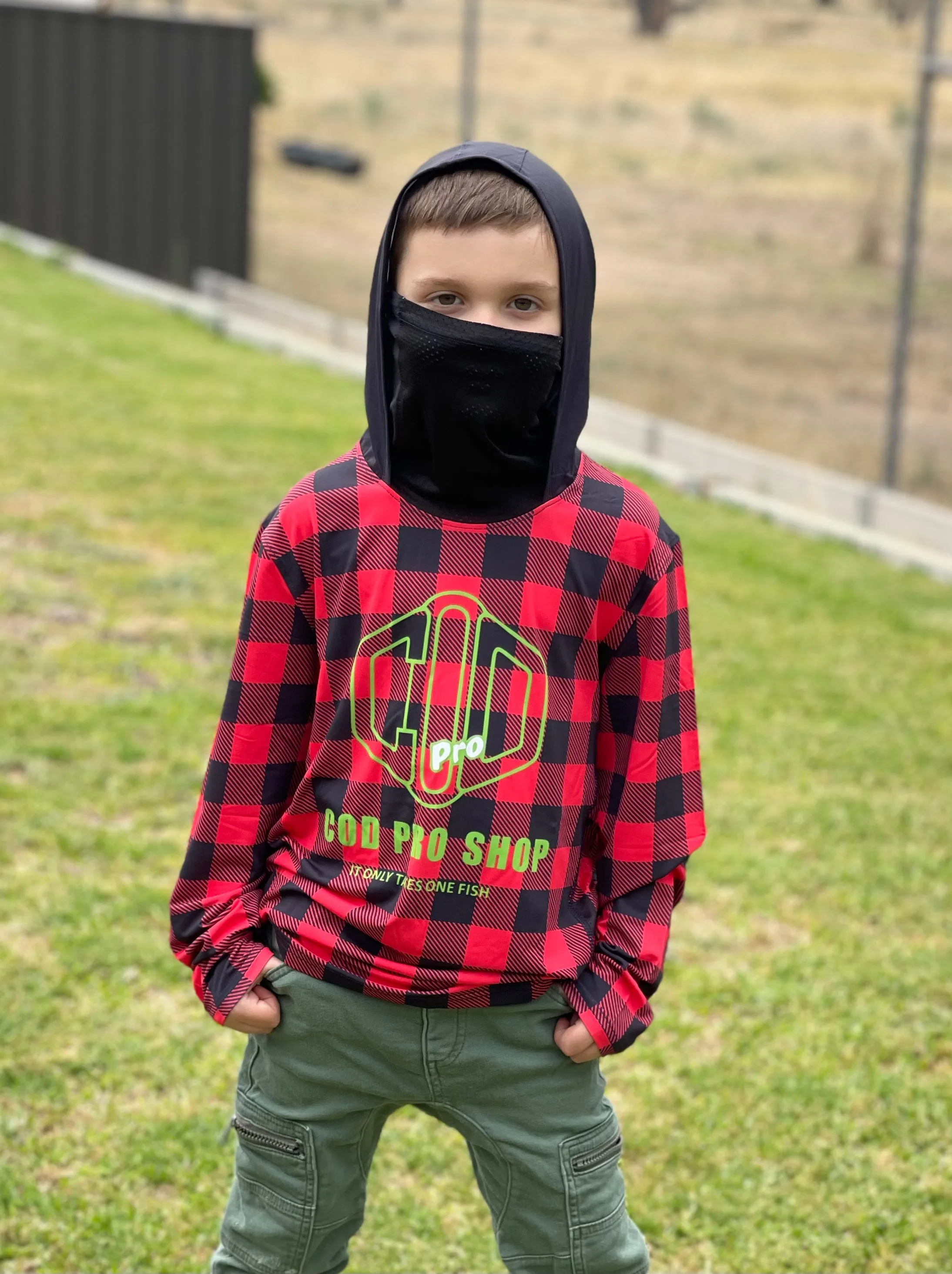 Kids Fishing shirt checked style