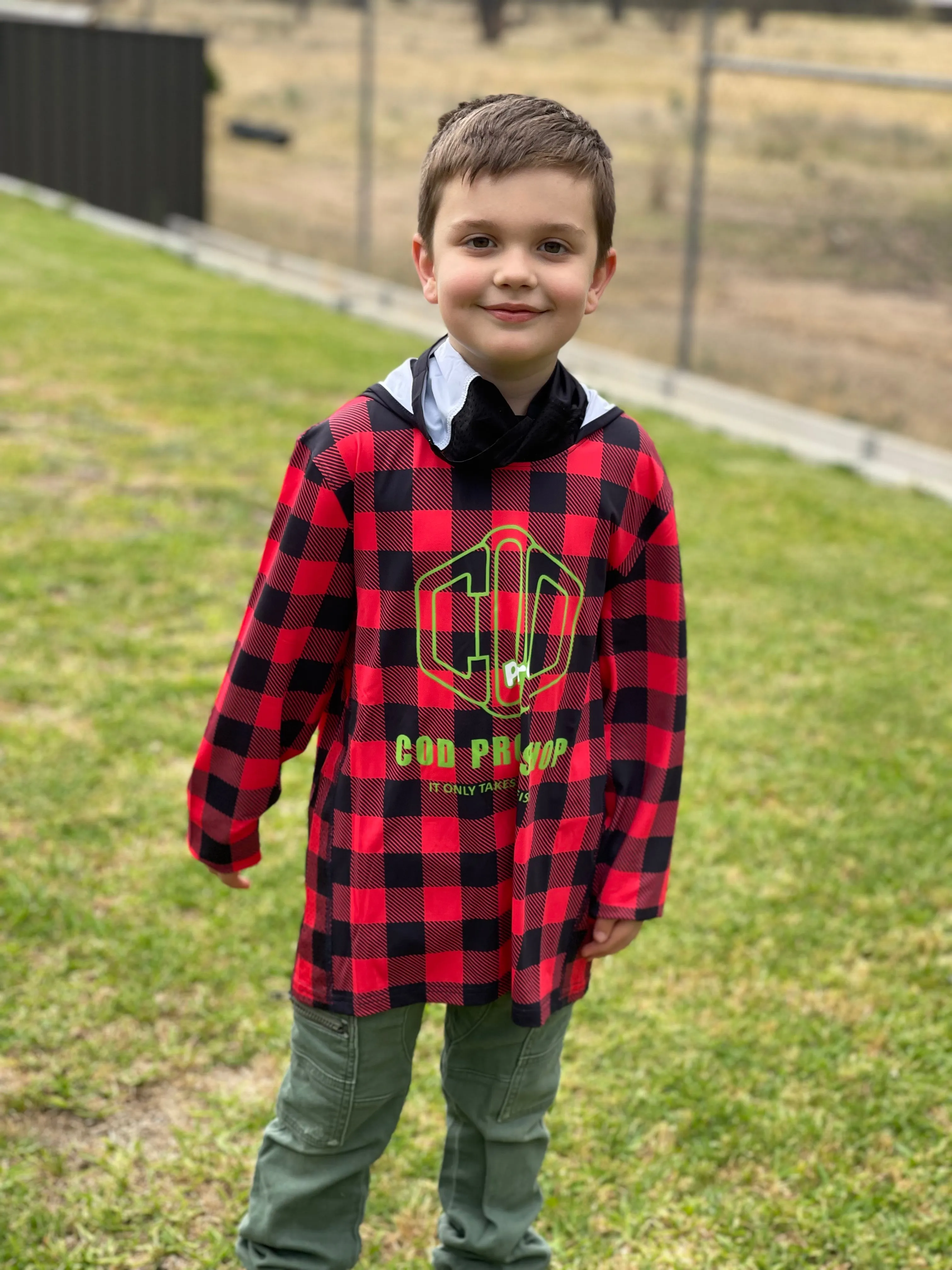 Kids Fishing shirt checked style