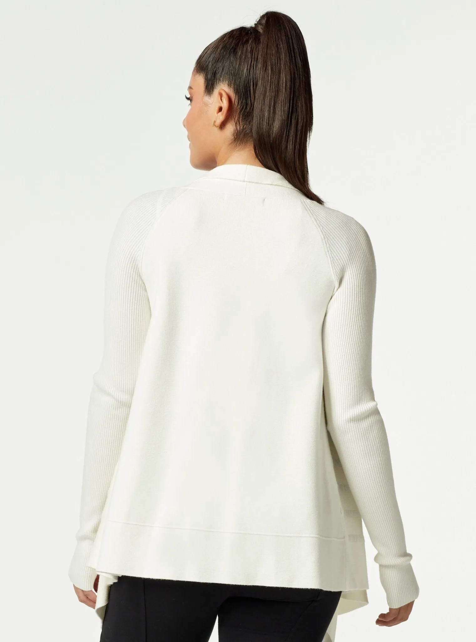 Liminal Drape Front Sweater - Cloud Dancer