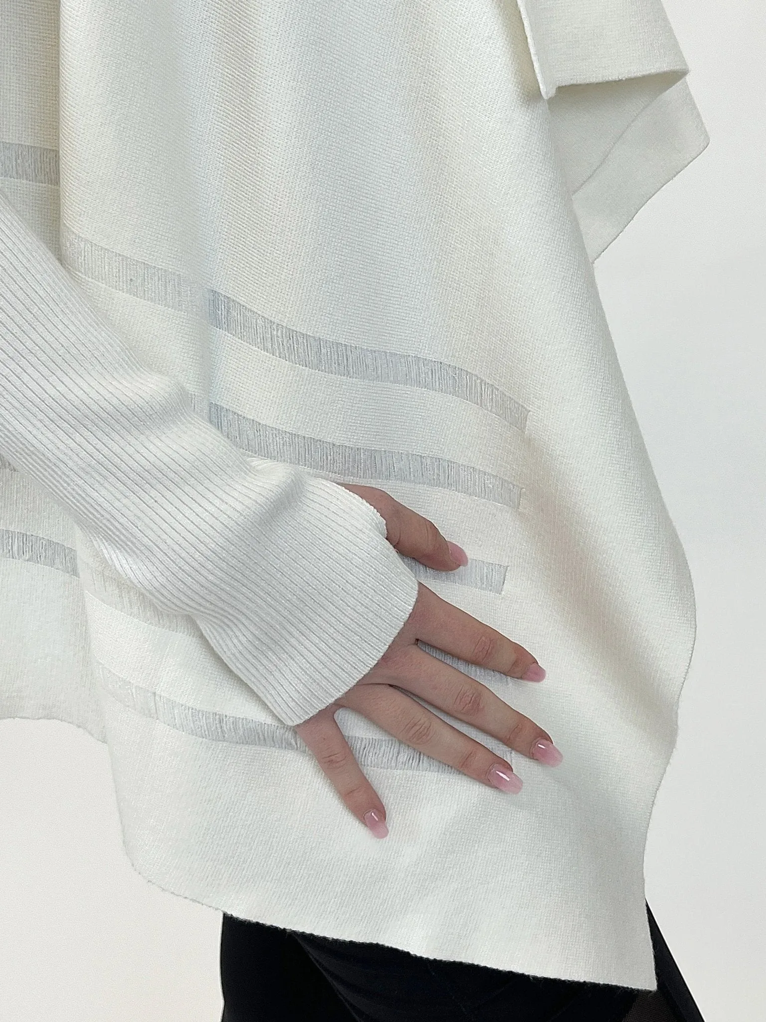 Liminal Drape Front Sweater - Cloud Dancer