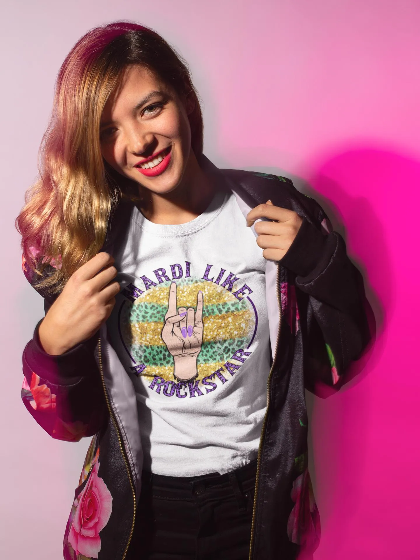 Mardi Like a Rockstar, Mardi Gras Shirt or Tank Top, Plus Sizes Available Up to 5XL