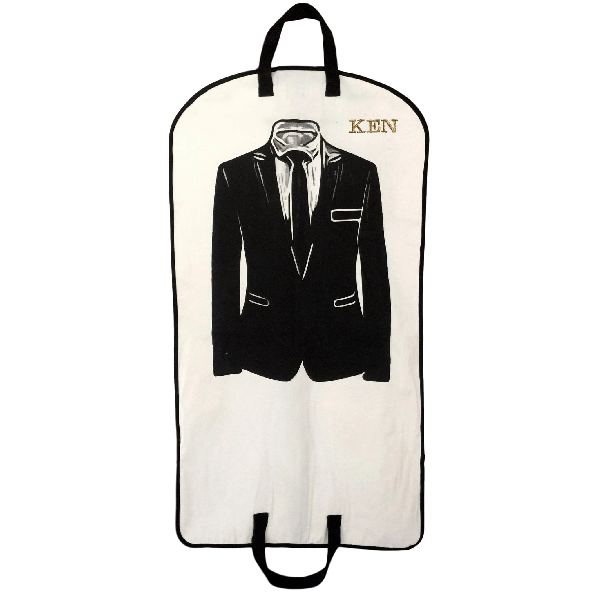 Men's Suit Garment Bag with Pocket, Cream