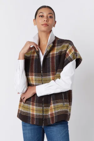 Mina Zip Vest - Bold Plaid