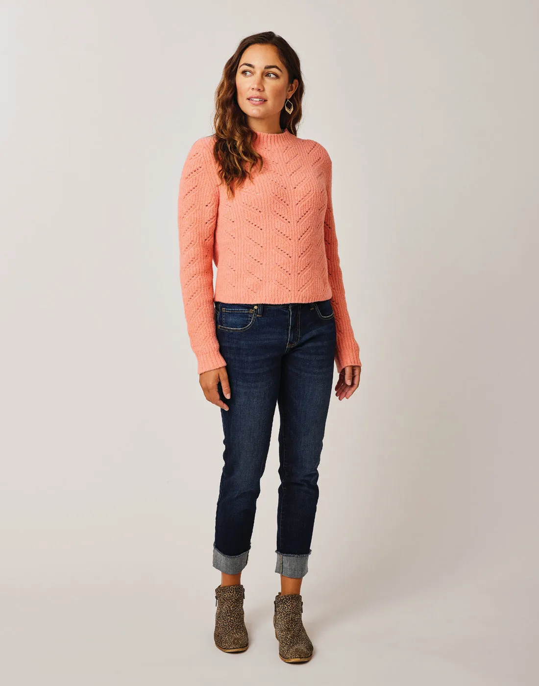 Monroe Sweater: Grapefruit Heather - FINAL SALE