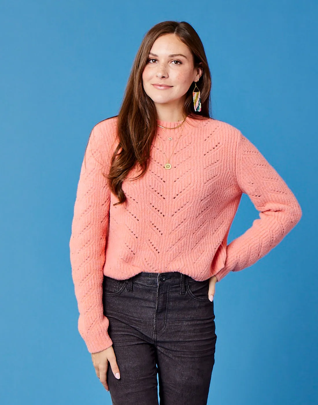 Monroe Sweater: Grapefruit Heather - FINAL SALE