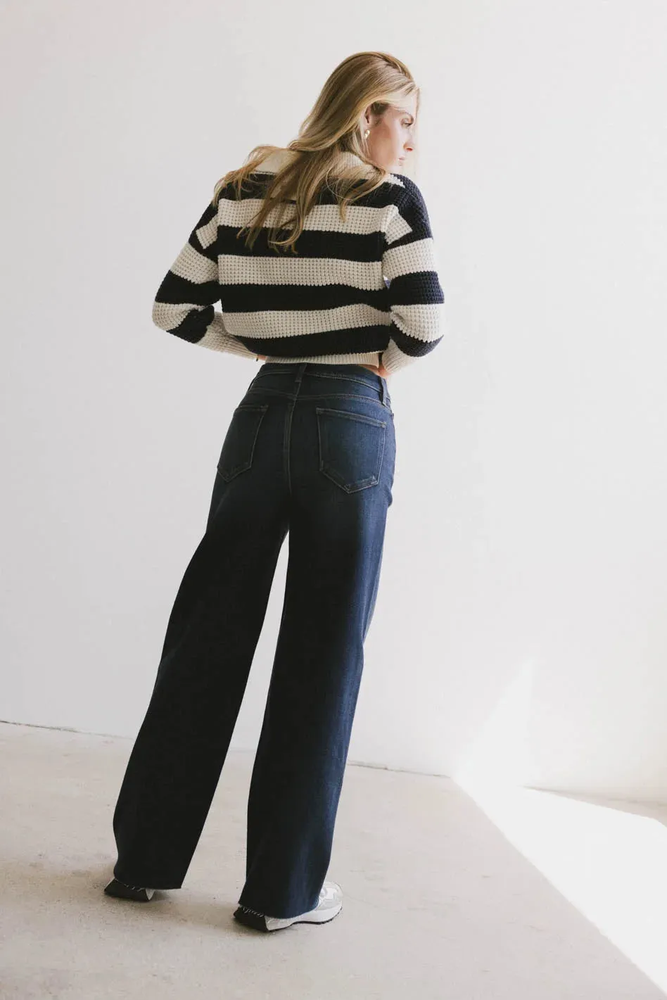 Ozzie Striped Sweater in Navy - FINAL SALE