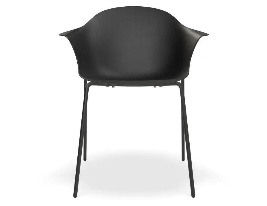 Pebble Armchair Black with Shell Seat - Pyramid Fixed Base with Castors