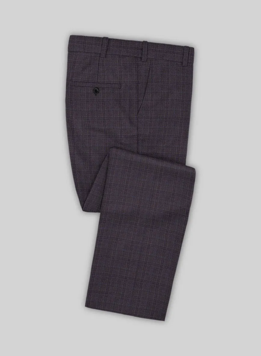 Reda Haze Purple Checks Wool Suit