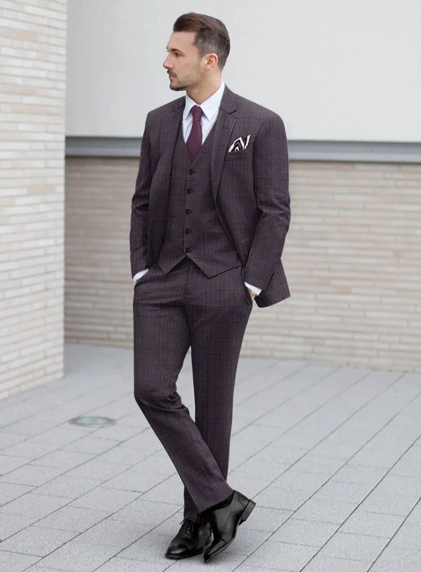 Reda Haze Purple Checks Wool Suit