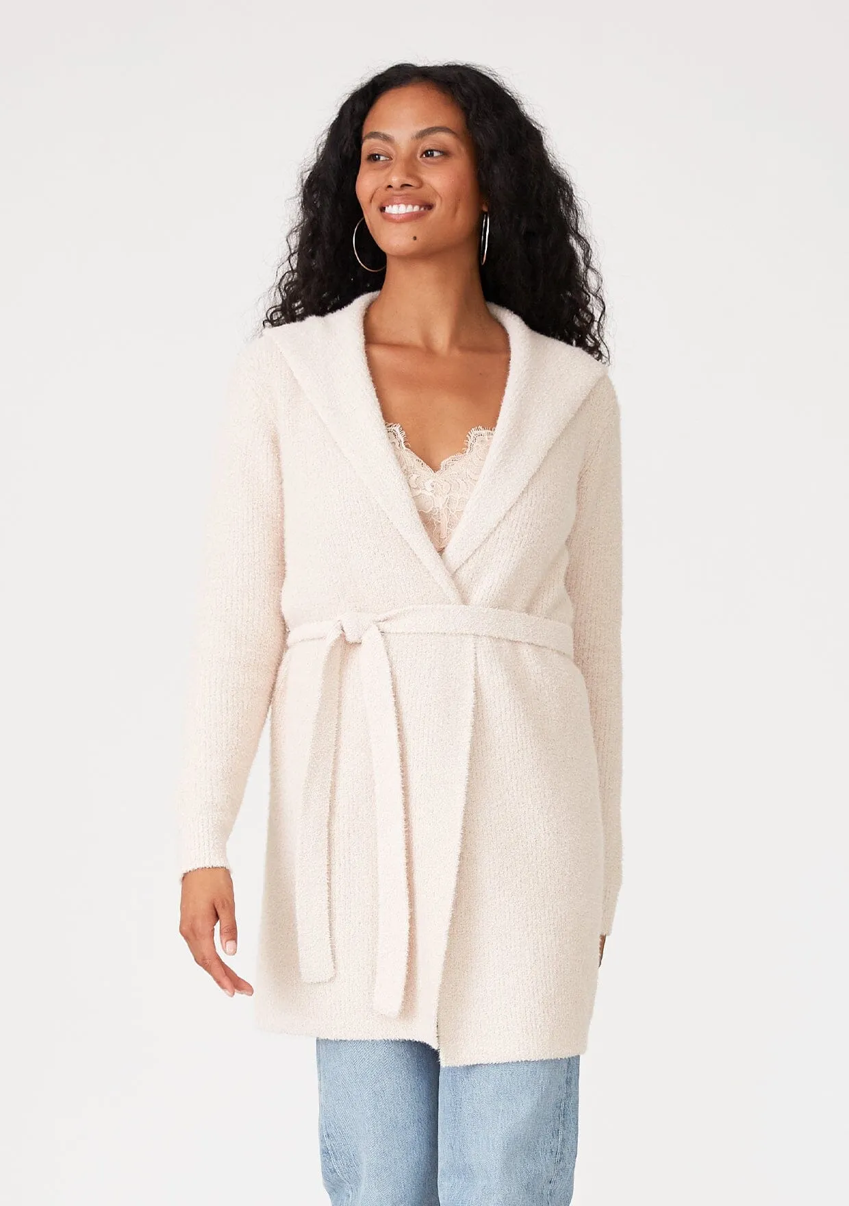 Teddi Fuzzy Belted Cardigan