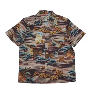 Vintage Eagle Pine Tree Print Hawaiian Shirts for Men