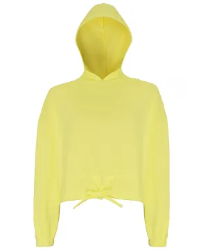 Womens TriDri® cropped oversize hoodie | Lemon